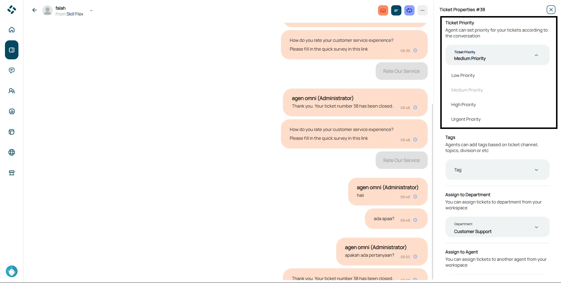 tampilan fitur update prioritas