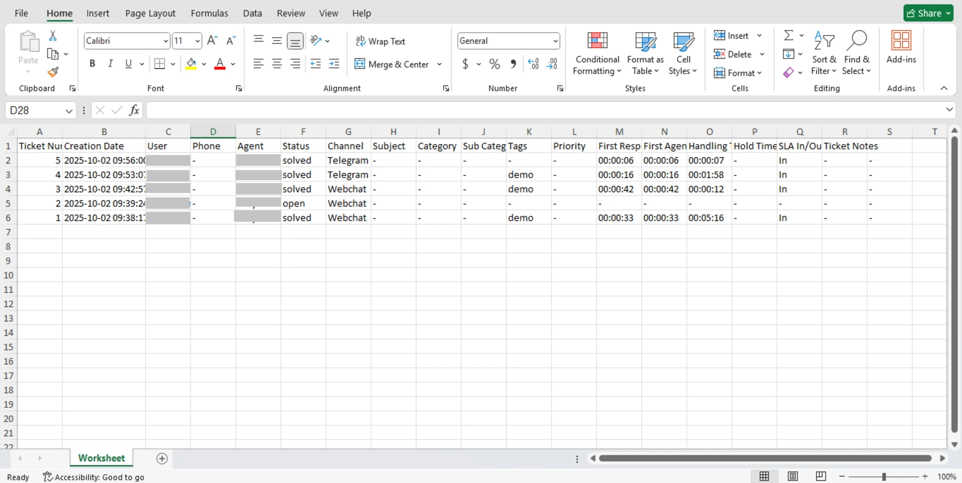 File hasil download ticket summary di menu report