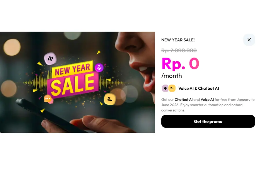 Promo Tahun Baru 2026 voicebot AI dari Botika hingga 0 rupiah per bulan