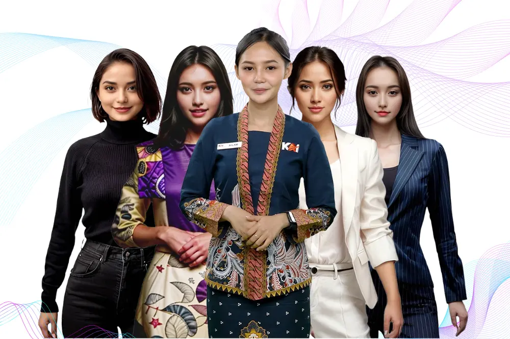 tampilan dhai (digital human ai) yang membantu staff front office manusia